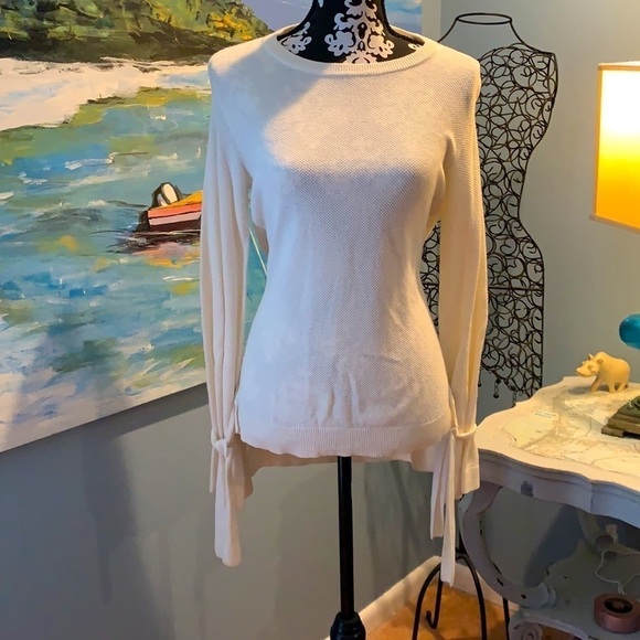 1 State Sweater Top,Unique,Super Cute!Waffle Knit Bell/Ties Sleeve,Size XS - Picture 10 of 11